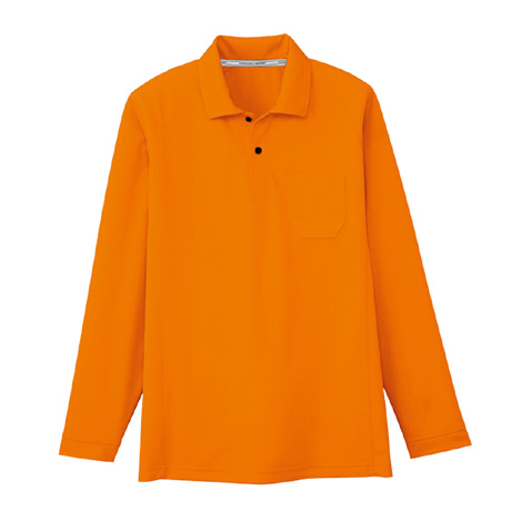 ドライメッシュ長袖ポロシャツ（ポケット有）【AS1658-COC】 12.オレンジ