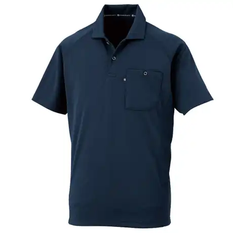 作業服 半袖ポロシャツ ネイビー 【AS1757-COC】 