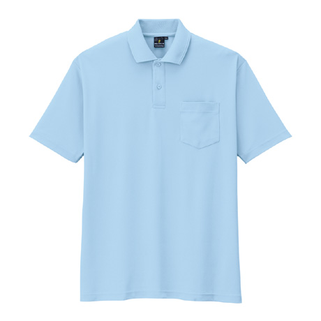 静電・防透・消臭半袖ポロシャツ【AS257-COC】 7.サックス