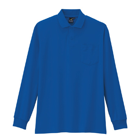 静電・防透・消臭長袖ポロシャツ【AS258-COC】 6.ブルー