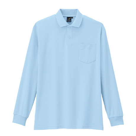 静電・防透・消臭長袖ポロシャツ【AS258-COC】 7.サックス