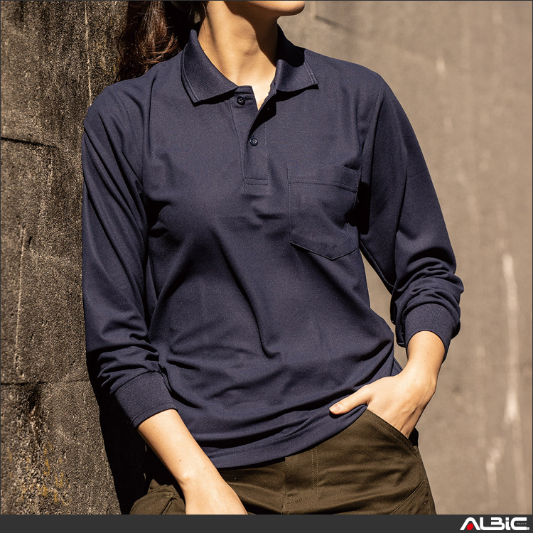 静電・防透・消臭長袖ポロシャツ【AS258-COC】 商品写真