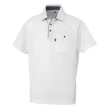 作業服 半袖ポロシャツ ホワイト 【AS2757-COC】 