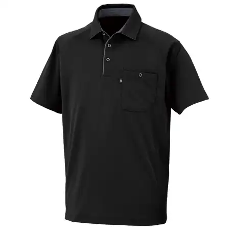 作業服 半袖ポロシャツ ブラック 【AS2757-COC】 