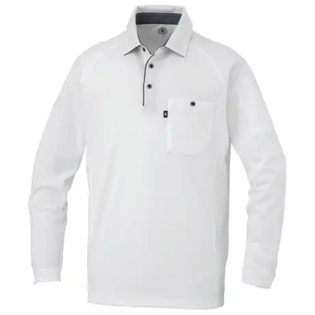 作業服 長袖ポロシャツ ホワイト 【AS2758-COC】 