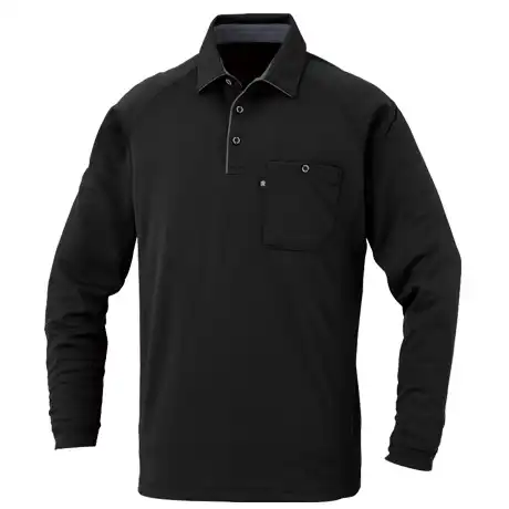 作業服 長袖ポロシャツ ブラック 【AS2758-COC】 