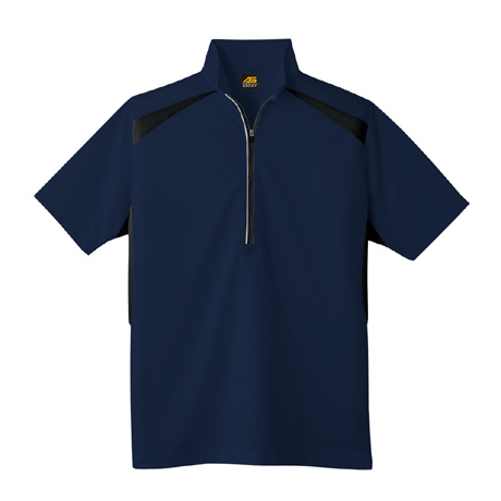 半袖ハーフジップポロシャツ【AS577-COC】 1.ネイビー
