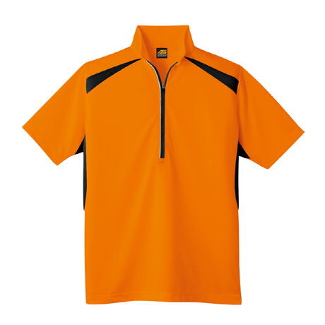 半袖ハーフジップポロシャツ【AS577-COC】 12.オレンジ