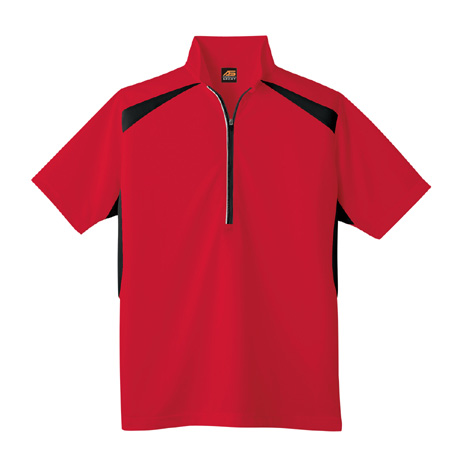 半袖ハーフジップポロシャツ【AS577-COC】 20.レッド