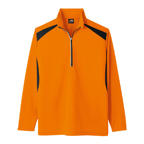 長袖ハーフジップポロシャツ【AS578-COC】 12.オレンジ
