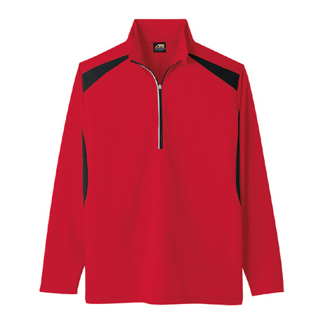 長袖ハーフジップポロシャツ【AS578-COC】 20.レッド