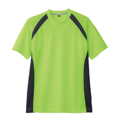 スポーティシルエット半袖Tシャツ【AS627-COC】 8.ライム(チャコール)