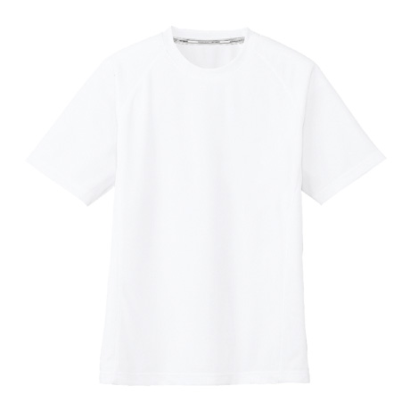 ドライメッシュ半袖Tシャツ（ポケット無）【AS647-COC】 0.ホワイト