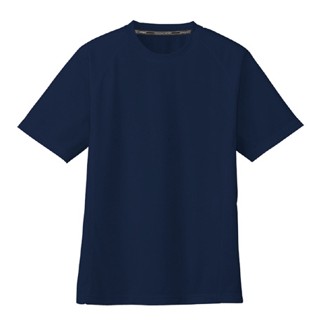 ドライメッシュ半袖Tシャツ（ポケット無）【AS647-COC】 1.ネイビー