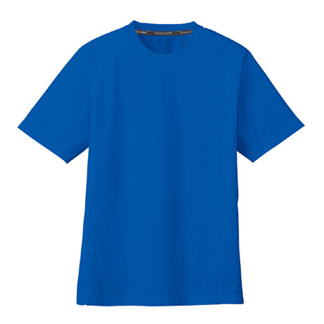 ドライメッシュ半袖Tシャツ（ポケット無）【AS647-COC】 6.ブルー