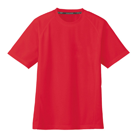 ドライメッシュ半袖Tシャツ（ポケット無）【AS647-COC】 20.レッド
