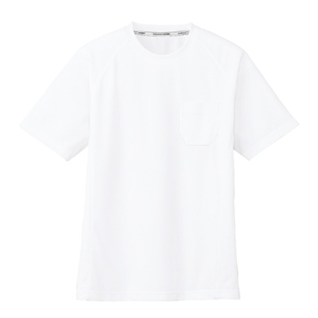 ドライメッシュ半袖Tシャツ（ポケット有）【AS657-COC】 0.ホワイト