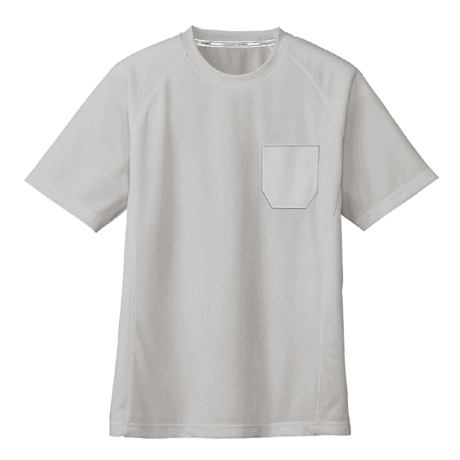 ドライメッシュ半袖Tシャツ（ポケット有）【AS657-COC】 3.シルバー