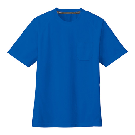 ドライメッシュ半袖Tシャツ（ポケット有）【AS657-COC】 6.ブルー