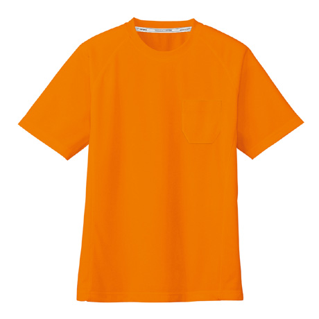 ドライメッシュ半袖Tシャツ（ポケット有）【AS657-COC】 12.オレンジ