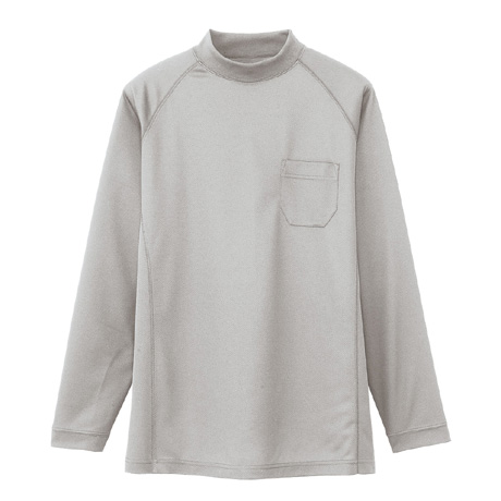 長袖ローネック（ポケット有）【AS658-COC】 3.シルバー