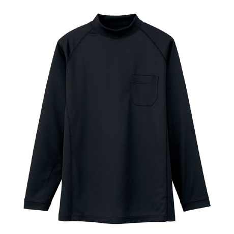 長袖ローネック（ポケット有）【AS658-COC】 13.ブラック