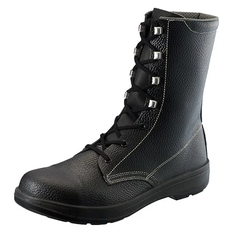 二層底牛革ロングタイプ安全靴【AW33-SIM】 黒