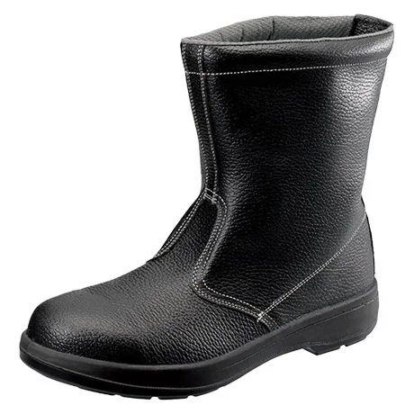 二層底牛革長靴タイプ安全靴【AW44-SIM】 黒