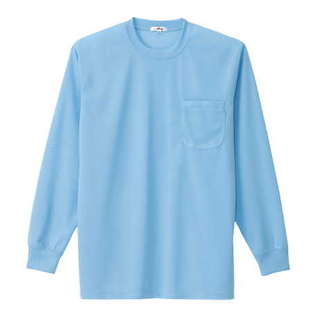 吸汗速乾長袖Tシャツ_ポロシャツ・Tシャツ_【AZ10575-ait】 007.サックス