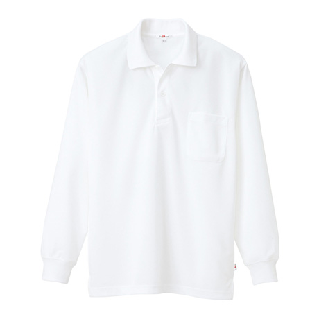 吸汗速乾長袖ポロシャツ_ポロシャツ・Tシャツ_【AZ10578-ait】 001.ホワイト