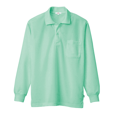 吸汗速乾長袖ポロシャツ_ポロシャツ・Tシャツ_【AZ10578-ait】 005.ミントグリーン