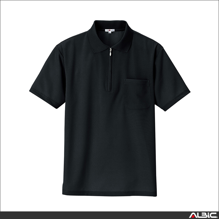 吸汗速乾半袖ジップポロシャツ_ポロシャツ・Tシャツ_【AZ10581-ait】 商品写真