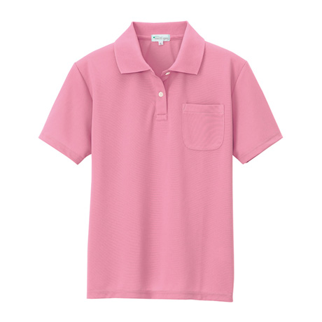吸汗速乾レディース半袖ポロシャツ_ポロシャツ・Tシャツ_【AZ10589-ait】 160.ピンク
