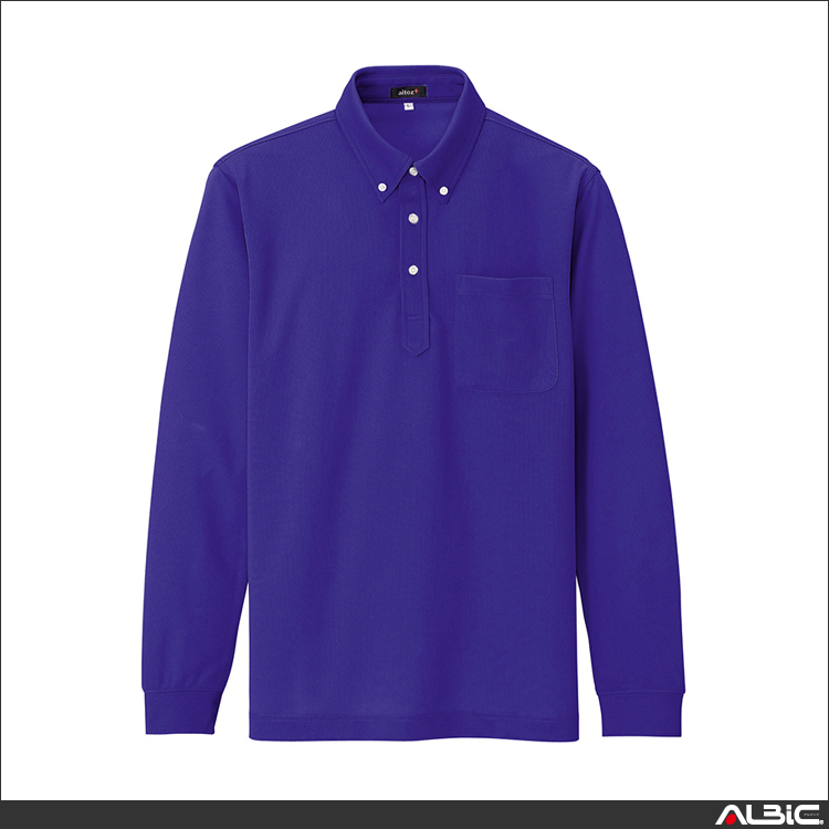 吸汗速乾長袖ボタンダウンポロシャツ_ポロシャツ・Tシャツ_【AZ10598-ait】 商品写真
