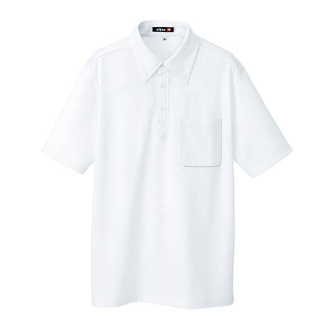 吸汗速乾半袖ボタンダウンポロシャツ_ポロシャツ・Tシャツ_【AZ10599-ait】 001.ホワイト