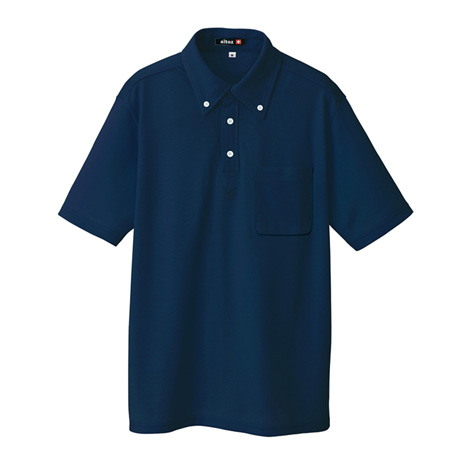 吸汗速乾半袖ボタンダウンポロシャツ_ポロシャツ・Tシャツ_【AZ10599-ait】 008.ネイビー