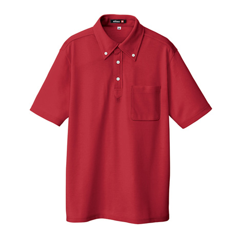 吸汗速乾半袖ボタンダウンポロシャツ_ポロシャツ・Tシャツ_【AZ10599-ait】 009.レッド