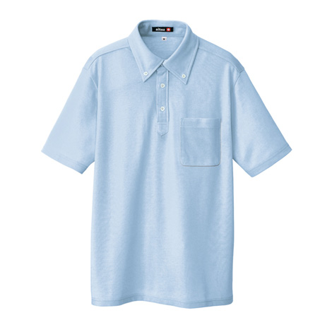 吸汗速乾半袖ボタンダウンポロシャツ_ポロシャツ・Tシャツ_【AZ10599-ait】 017.ライトサックス