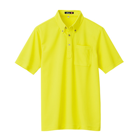吸汗速乾半袖ボタンダウンポロシャツ_ポロシャツ・Tシャツ_【AZ10599-ait】 091.ハイパーイエロー