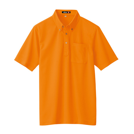 吸汗速乾半袖ボタンダウンポロシャツ_ポロシャツ・Tシャツ_【AZ10599-ait】 093.ハイパーオレンジ