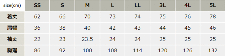 ボタンダウンダブルジップ半袖ポロシャツ_ポロシャツ・Tシャツ_【AZ10602-ait】 サイズ表