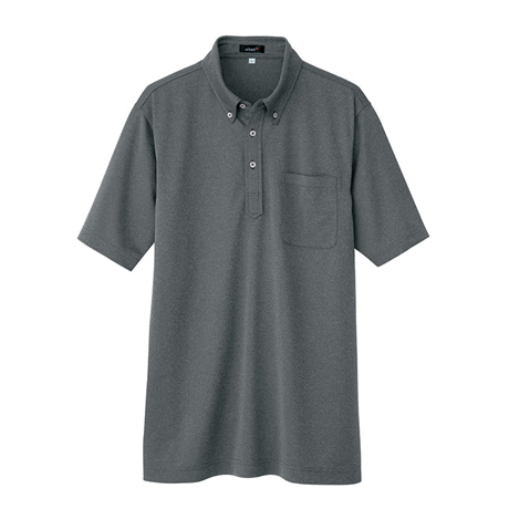 吸汗速乾半袖ボタンダウンポロシャツ_ポロシャツ・Tシャツ_【AZ10603-ait】 014.チャコール