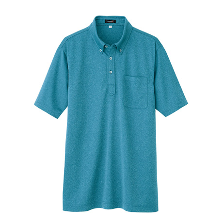 吸汗速乾半袖ボタンダウンポロシャツ_ポロシャツ・Tシャツ_【AZ10603-ait】 027.ターコイズ