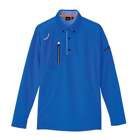 長袖ボタンダウンポロシャツ_ポロシャツ・Tシャツ_【AZ10604-ait】 006.ロイヤルブルー