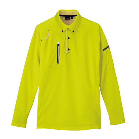 長袖ボタンダウンポロシャツ_ポロシャツ・Tシャツ_【AZ10604-ait】 016.ライム