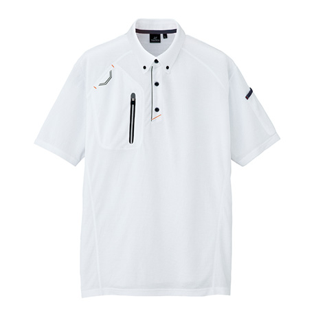 半袖ボタンダウンポロシャツ_ポロシャツ・Tシャツ_【AZ10605-ait】 001.ホワイト