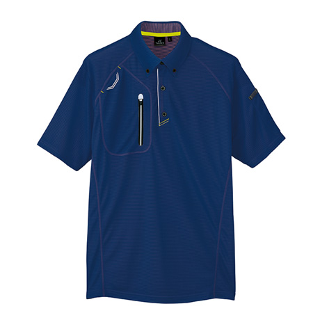 半袖ボタンダウンポロシャツ_ポロシャツ・Tシャツ_【AZ10605-ait】 008.ネイビー