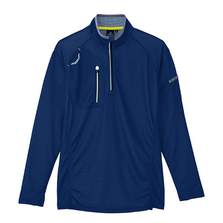 長袖ハーフZIPシャツ_ポロシャツ・Tシャツ_【AZ10606-ait】 008.ネイビー