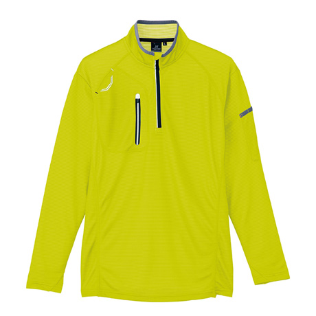 長袖ハーフZIPシャツ_ポロシャツ・Tシャツ_【AZ10606-ait】 016.ライム