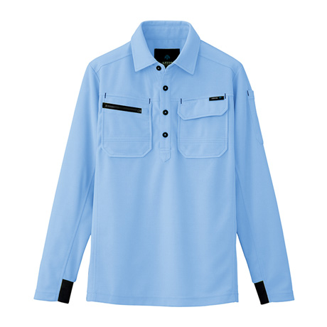 長袖ポロシャツ_ポロシャツ・Tシャツ_【AZ10608-ait】 007.サックス